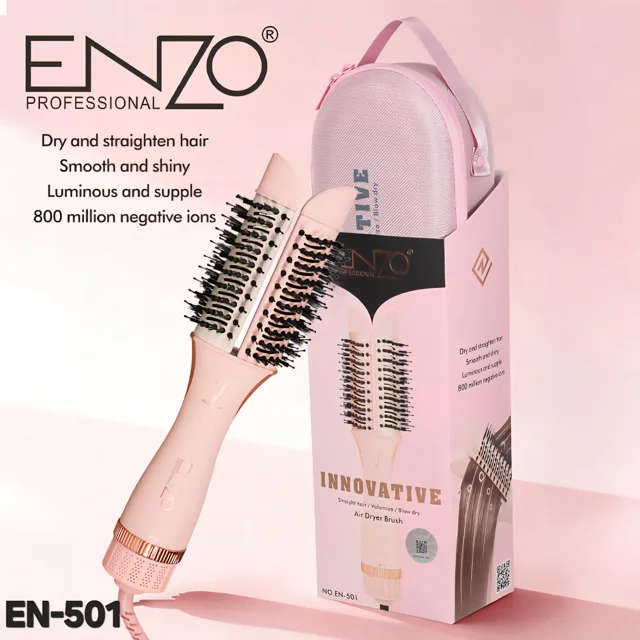سشوار برسدار و حالتدهنده 3 کاره انزو مدل EN-501 | ENZO Professional 3 in 1 Ionic Hair Dryer Brush
